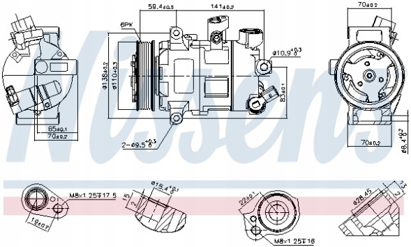 Nissens 890607 Компресор, кондиціонер nissens 890607