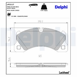 LP2117 DELPHI Комплект гальмівних колодок з 4 шт дисків