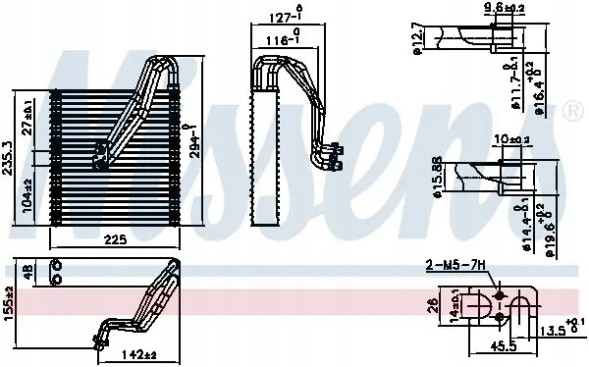 Nissens 92363 Випаровувач кондиціонера 92363 nissens