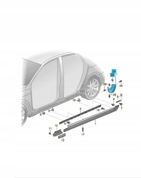 Volkswagen OE ХЛЮПАК ЗАДНЬОЇ ЧАСТИНИ ЛІВА НАКЛАДКА ПОРОГА ЗАКІНЧЕННЯ OE VW PASSAT B8 3G9854857