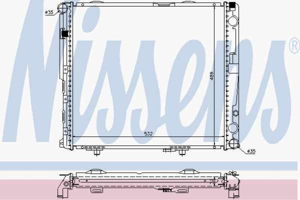 Nissens 62693A Охолоджувач двигуна nissens для mercedes e-class w124 84-200d, новий