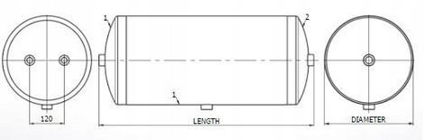 Tangde 3354510 Бак повітряний 10л 206х370