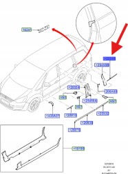 Ford OE AM21-R25510-AGSMLP НИЖНЯ ПРАВА НАКЛАДКА ЗАДНЬОГО СКЛА FORD S-MAX 2010- OE 1713804 _ AM21-R25510-AGSM