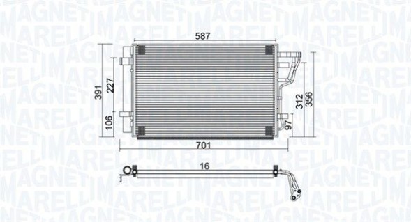 MAGNETI MARELLI 350203951000 350203951000 Magneti marelli конденсатор кондиціонера hyundai elantra tre