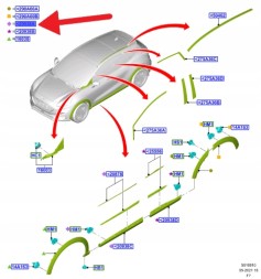Ford OE ДВЕРНА ПЛАНКА ПРАВА ПЕРЕДНЯ ХРОМ FORD PUMA 2019- OE 2456073 _ L1TB-S20306-BG