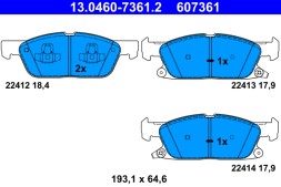 13 0460 7361 2 ATE Тормозные колодки