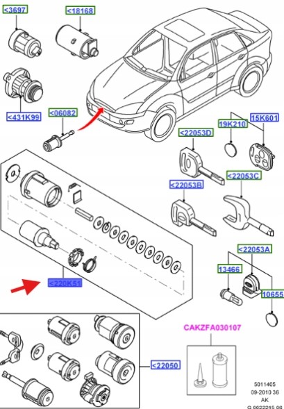 Ford OE ВСТАВКА ЗАМКА ЛІВА СТОРОНА FOCUS 1998-2005 1076719_ XS41-A220K51-BB