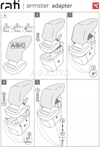 Rati C05385A Підлокітник RATI Стандарт тканина, Opel Astra J, 2009-2015