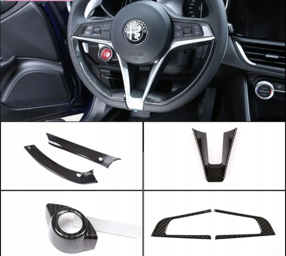 ACT Carbon77765aa Декор керма Alfa Romeo Giulia Stelvio під карбон (ABS пластик)
