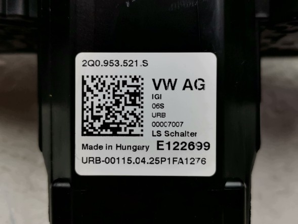 Volkswagen OE 2Q0953521S, DWP2Q0953521SOE Комбінований перемикач, стрічка, важіль перемикача передач Seat Ibiza V 2Q0953521S Новий оригінал