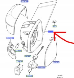 Ford OE 8M51-17683-UF ЗОВНІШНЄ ДЗЕРКАЛО ЛІВЕ FORD FOCUS Mk2 2007-