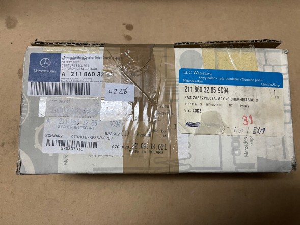 Mercedes-Benz OE ORYG РЕМІНЬ БЕЗПЕКИ ЗАДНІЙ MERCEDES E W211 A2118603285