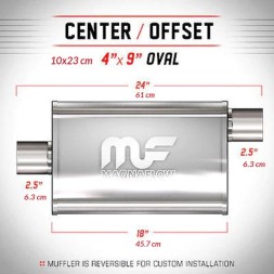 Magnaflow Глушник MagnaFlow 4x9 2.5"/2.5" 63мм / 63мм нержавіючий 11256