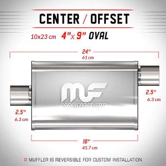 Magnaflow Глушник MagnaFlow 4x9 2.5"/2.5" 63мм / 63мм нержавіючий 11256