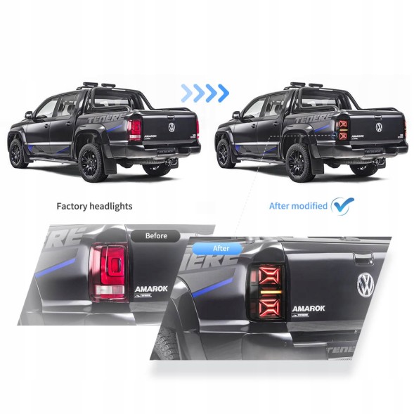 VLAND FPLDVWAMU4 Світлодіодні задні лампи Full LED VW Amarok 2009-2022 динамічні smoke
