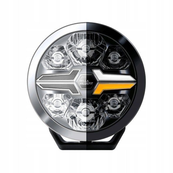 Hella 1FJ 357 199-031 Hella valuefit chrome blade 9 дюймів кругле положення білий / бурштиновий