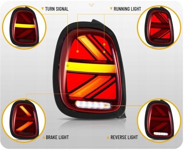 VLAND 51B191-2 mhm Задні ліхтарі Vland Full Led Neon Tuning Mini Cooper f55 f56 f57 2014-17