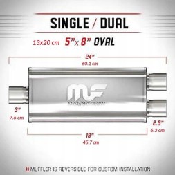 Magnaflow Глушник MagnaFlow 5x8 3"/2.5" 76мм / 63мм нержавіюча сталь 12288