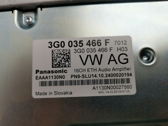 Volkswagen OE 3G0035466F, DWP467040OE Підсилювач VW ID. Buzz 3G0035466F
