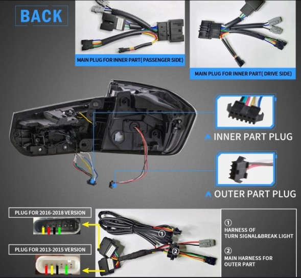 VLAND 20D1917E mhm Комплект задніх ліхтарів Vland Full Led Neon Oled Tuning Bmw 3 f30 2011-2018 Lift