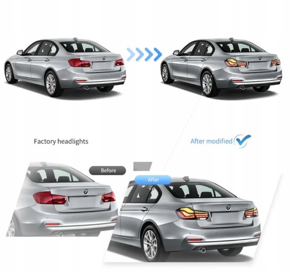 VLAND 20D1917E mhm Комплект задніх ліхтарів Vland Full Led Neon Oled Tuning Bmw 3 f30 2011-2018 Lift