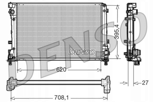 Denso DRM09163 Denso радіатор охолодження двигуна fiat
