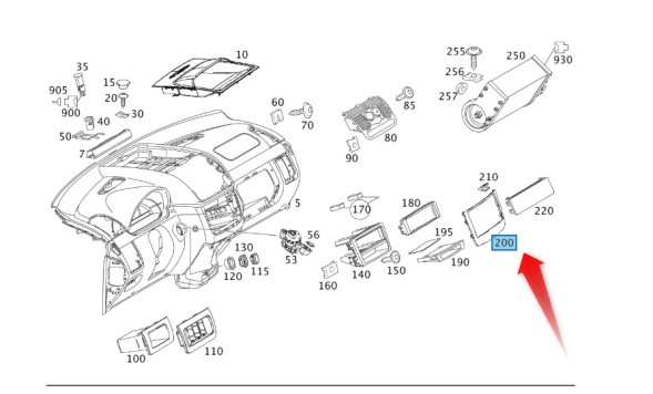 Mercedes-Benz OE A63968915399965 Рамка радіо Mercedes Vito OE A6396891539 9965