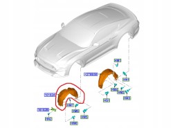 Ford OE ПРАВА ПЕРЕДНЯ КОЛІСНА АРКА MUSTANG 17-З ЗВУКОМ _ 2217486 _ JR3B-16A562-BD