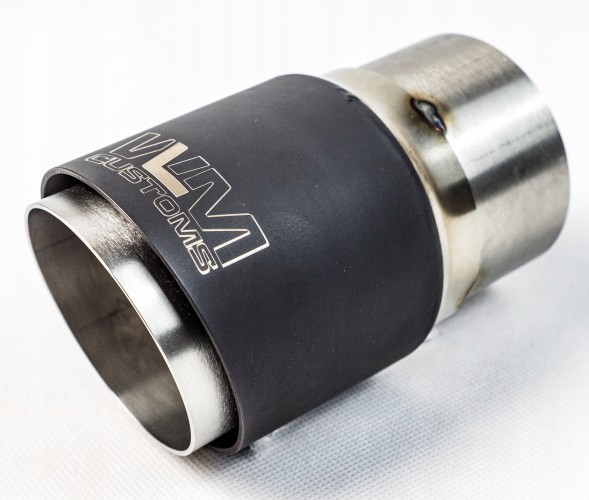WLM Customs WLM-BLK90DWS Кінець вихлопу WLM 90mm Black Slant Двошаровий