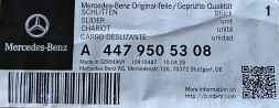 Mercedes-Benz OE A4479505308 САНКИ НАПРАВЛЯЮЧІ КРІСЛА ДИВАНА MERCEDES VITO КЛАС V 447
