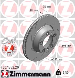 Zimmermann 460.1582.20 Гальмівний диск went зад l для porsche panamera