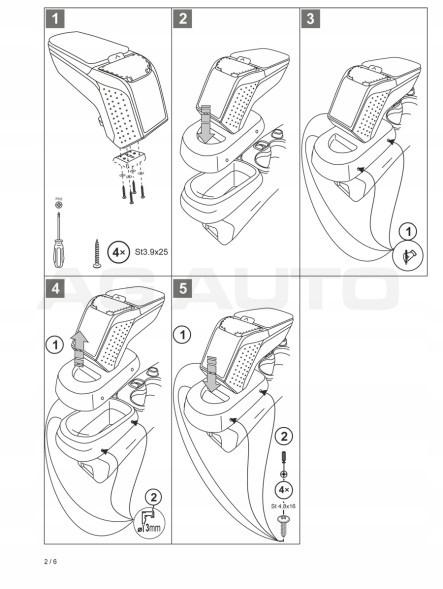 Rati V01258 Підлокітник ARM2 Fiat 500X, 2015- ,Bx
