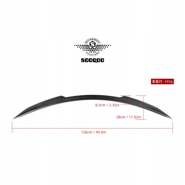 Китай T-150 Карбоновий спойлер-крило Mercedes C205 SQ Style Carbon Fiber (2015-2021)