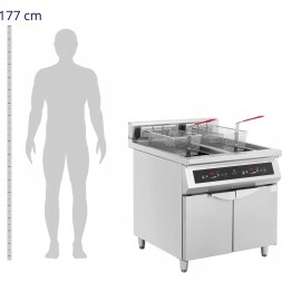 Китай WEW-SC-HP-1023354 Індукційна фритюрниця Royal Catering 2x30л 20000Вт 60-190°C 380В для закладів громадського харчування