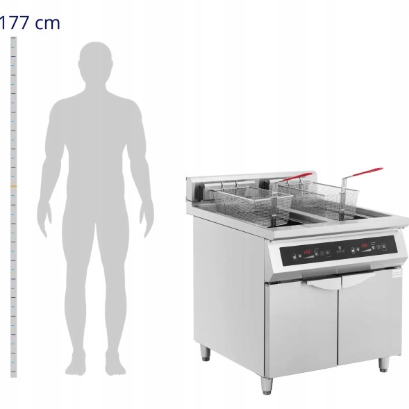 Китай WEW-SC-HP-1023354 Індукційна фритюрниця Royal Catering 2x30л 20000Вт 60-190°C 380В для закладів громадського харчування
