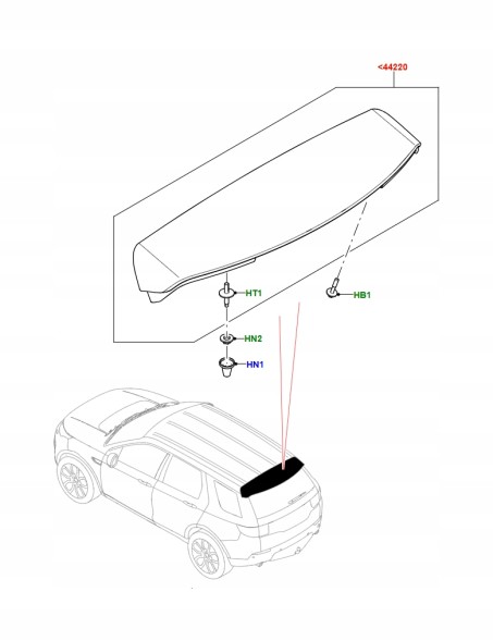 Land Rover OE Задній спойлер Discovery Sport LR164215 LR148256 FK72442K03BL8LML