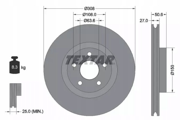 Textar 92306703 Циферблат хам. Форд р. Фокус/куга 1,0-2,0 1 92306703 textar