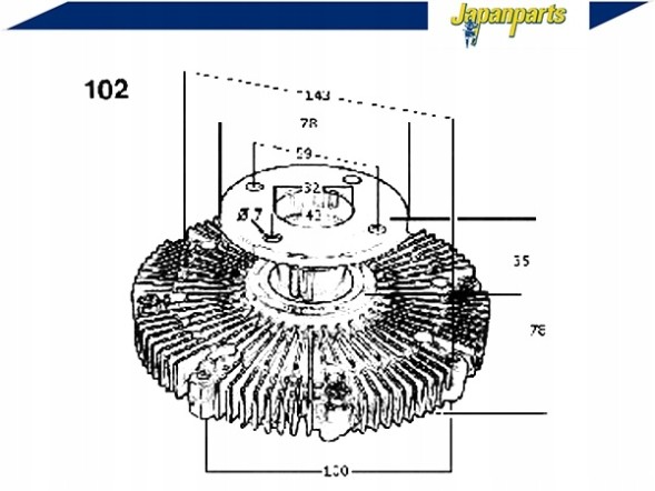 Japanparts JAPVC-102(iMOTO) Віскозне зчеплення nissan patrol 2,8td 97- japanpa + комплект водія #35