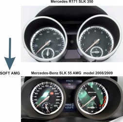 Moman 0089688091074 Mercedes-Benz R171 SLK 350 Перетворення циферблатів одометра 55AMG заміна годинників