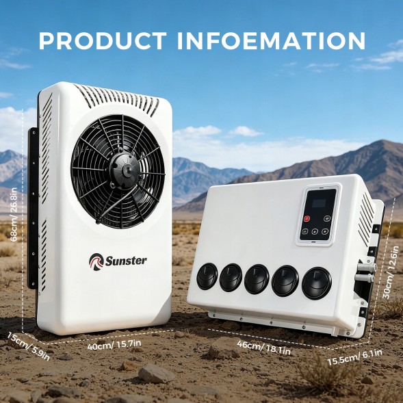 Sunster Sunster-AC1 24V Кліматизація sunster 24v split для автобусів, вантажівок, кабін і камперів