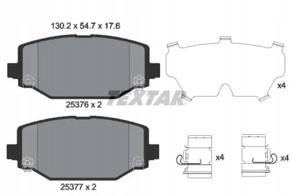 Textar 2537601 Гальмівні колодки задні 2537601 textar chrysler dodge