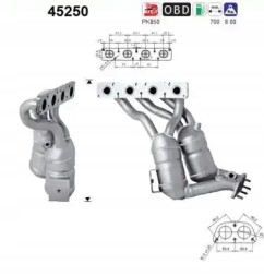 AS 45250 Каталізатор 45250 as bmw 1 3 e87 e90 е91