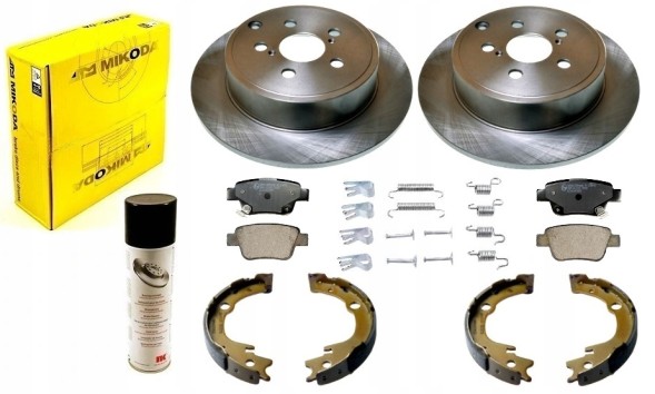 ATM Mikoda ALL1941 Диски, колодки, губки TOYOTA AVENSIS T25 2003-2009 1.6 1.8 2.0 2.4 ЗАД КОМПЛЕКТ