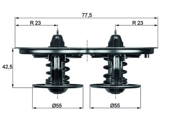 V-maxzone Part VIC-135904 Термостат охолоджуючої рідини TX 32 80D для SCANIA 4, 4 BUS, G I, K I, N