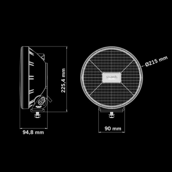 Strands 270945 ФАРА ГАЛОГЕН ДАЛЕКОСЯЖНА STRANDS IZE LED OG 9"
