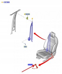 Ford OE ЗАПІРНИЙ МЕХАНІЗМ РЕМЕНЯ БЕЗПЕКИ ПРАВИЙ FORD RANGER 2022- OE 2563510 _ MB3B-2161208-CA3GAX