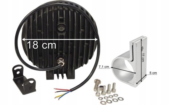 Lamiro 25-557SET ГАЛОГЕН ПОВНИЙ LED 12/24V IP68/69K 12000Lm 218мм + КРІПЛЕННЯ