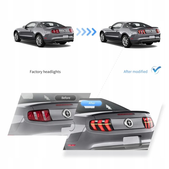 VLAND 32S291-5 mhm Лампи тиль kpl Full Led Neon Діоди Анімації Тюнінг Ford Mustang V 5 Lift 09-