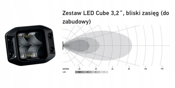 Hella 1FA 358 176-831 Hella набір black magic cube 3,2", ближній радіус дії/ для установки 1fa358176831