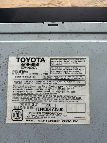 Lexus OE Lexus GX470 GX 470 2002-2009 DVD CD Чейнджер 86270-60160